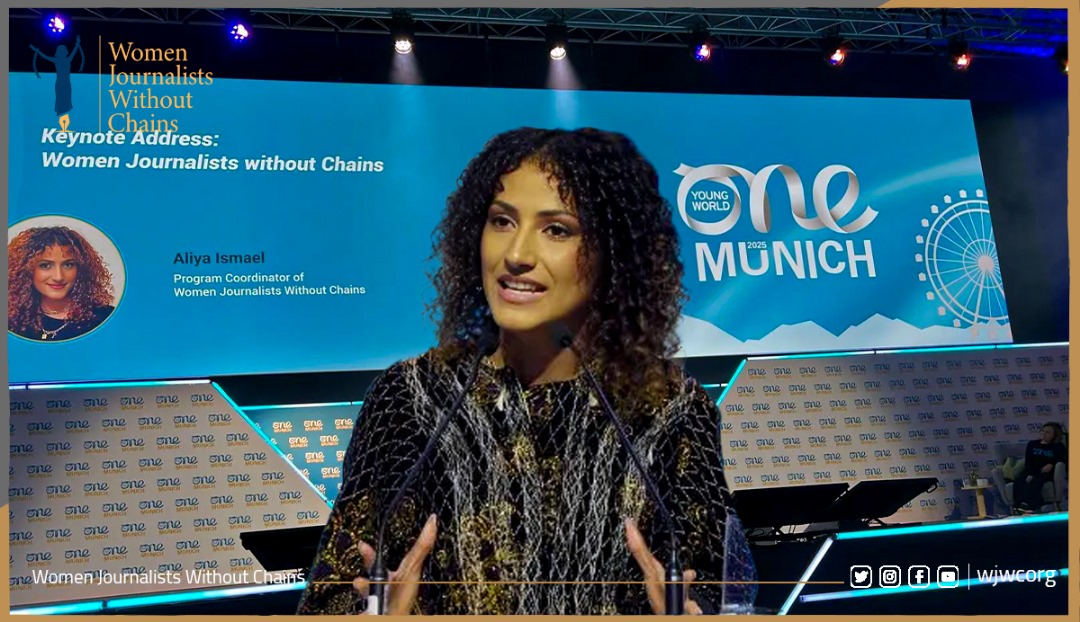 At One Young World Summit, Aliya Ismael Speaks for WJWC, Honors Fallen Journalists