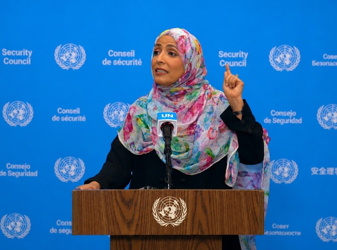 Tawakkol Karman Holds Press Conference at UN, Warns Yemen Is Sliding Toward Full-Scale War